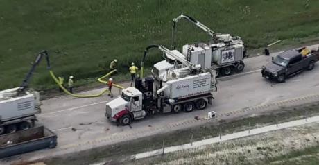 A semi-truck transporting millions of dimes overturned early Tuesday morning on U.S. Highway 81/287, spilling an estimated $800,000 in loose dimes across the southbound lanes.
