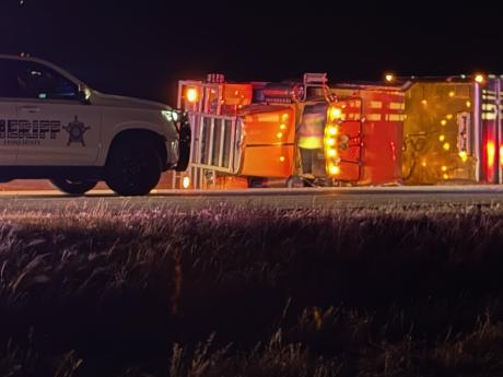 Semi rolls just south of Tahoka