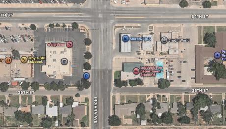 The intersection of 34th St and Indiana Ave