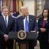 President Donald Trump, along with NFL Commissioner Roger Goodell, announce that Washington, D.C. will host the 2027 NFL Draft.
